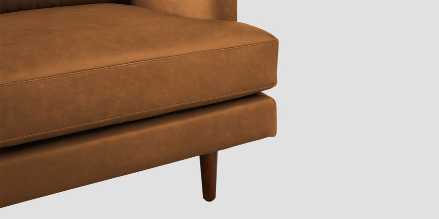 Sterio Leatherette 3 Seater Sofa In Cinnamon Brown Colour - Febonic Living