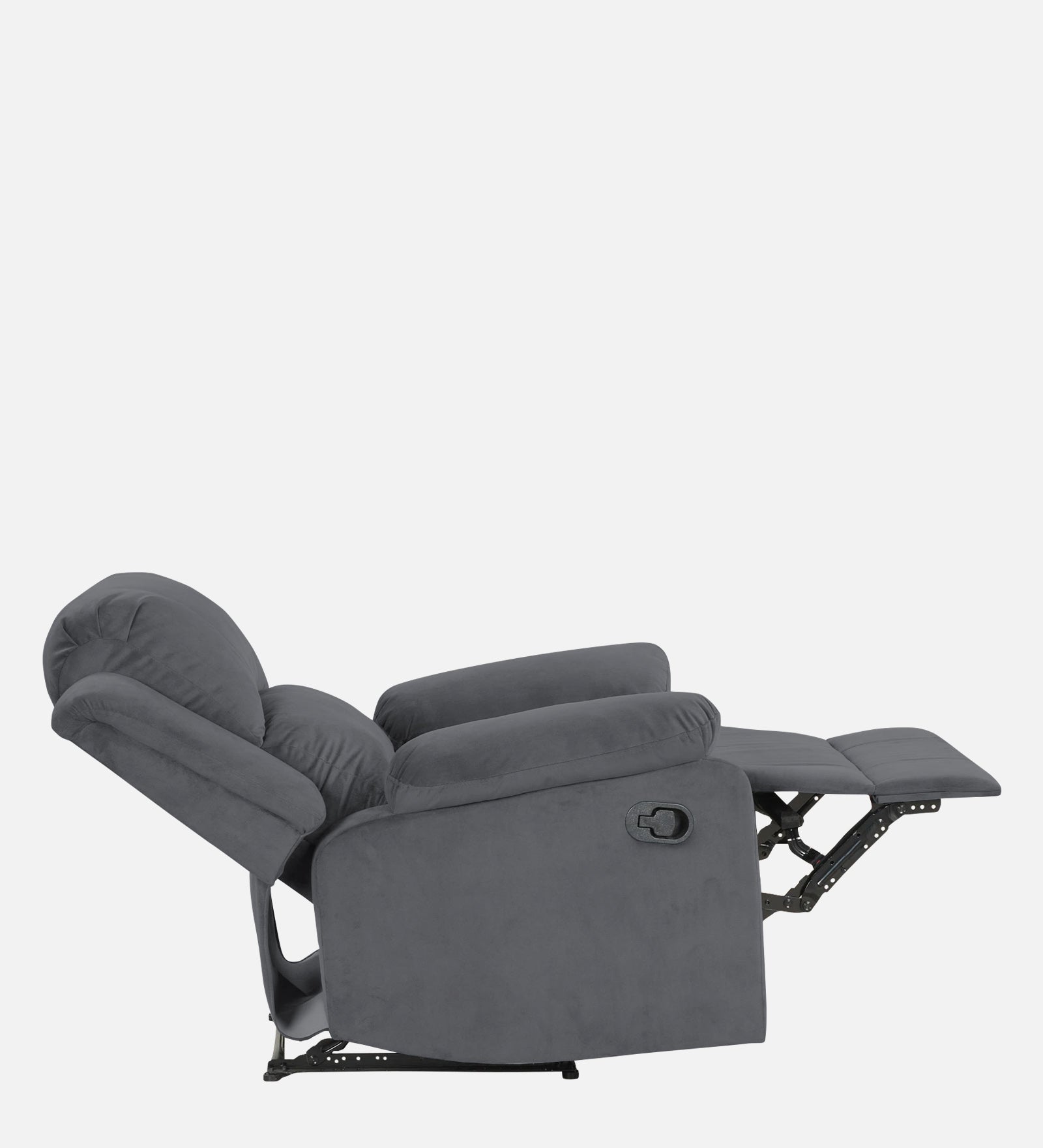 Henry Velvet Manual 1 Seater Recliner In Pubble grey Colour