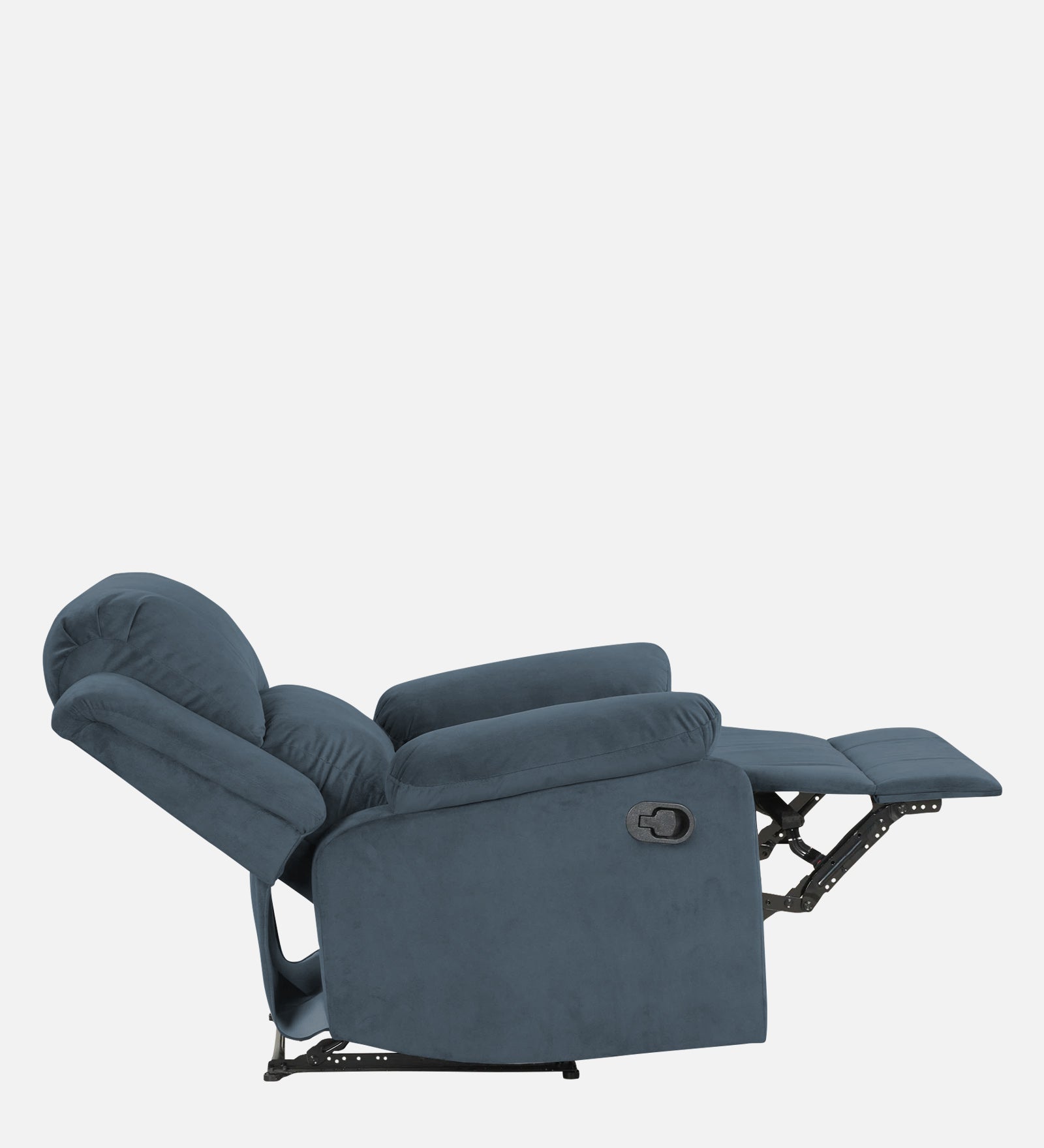 Henry Velvet Manual 1 Seater Recliner In Oxford Blue Colour