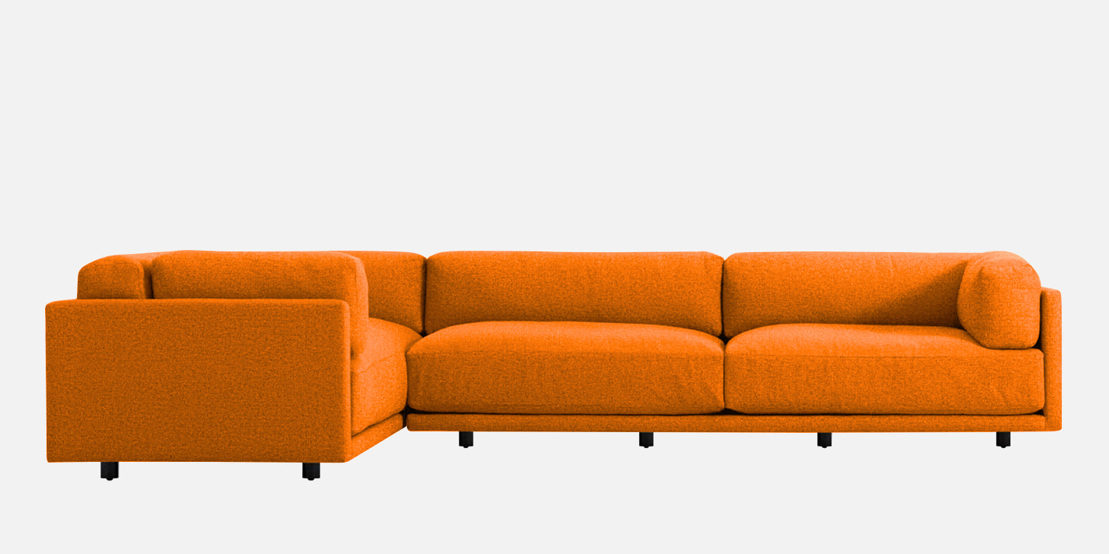 Nixon Fabric 6 Seater RHS Sectional Sofa In Vivid Orange Colour