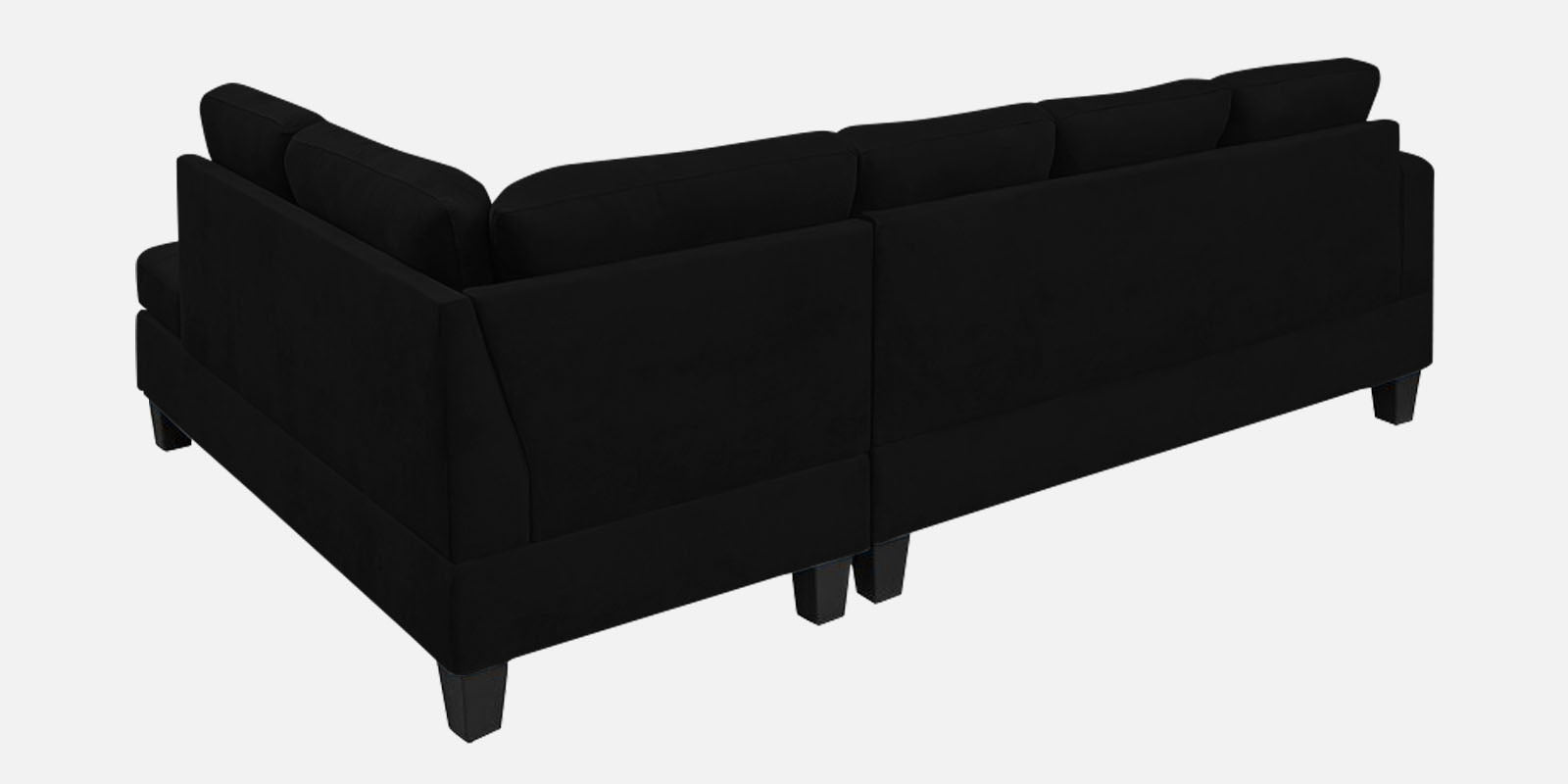 Thomas Fabric LHS Sectional Sofa (3+Lounger) in Zed Black Colour