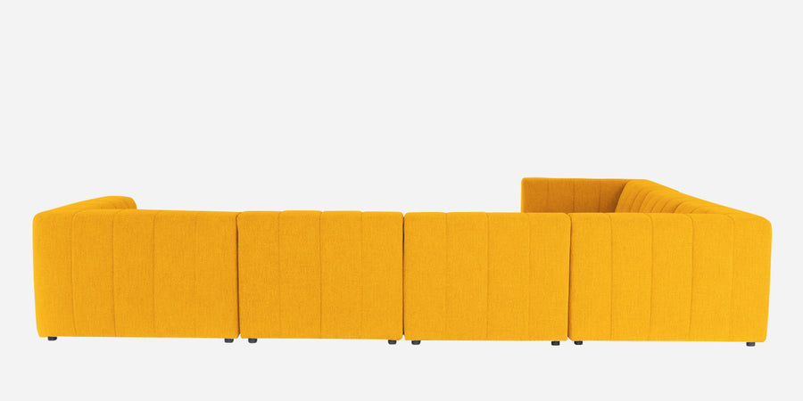 Damo Fabric Lhs 8 Seater Corner Sofa In Bold Yellow Colour - Febonic Living