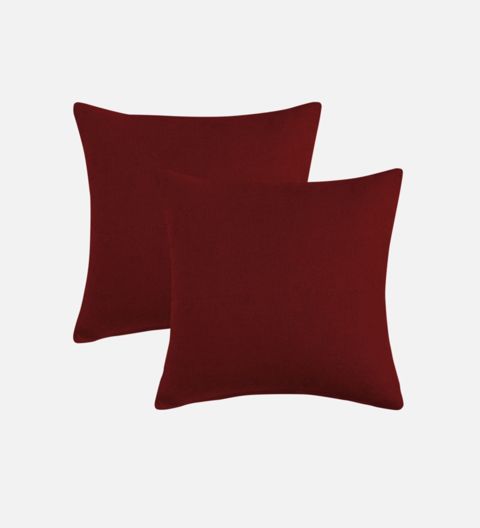 Kaya Sofa Pillows Fabric 20x20 inches  (Pack of 2) In Blood Maroon Colour