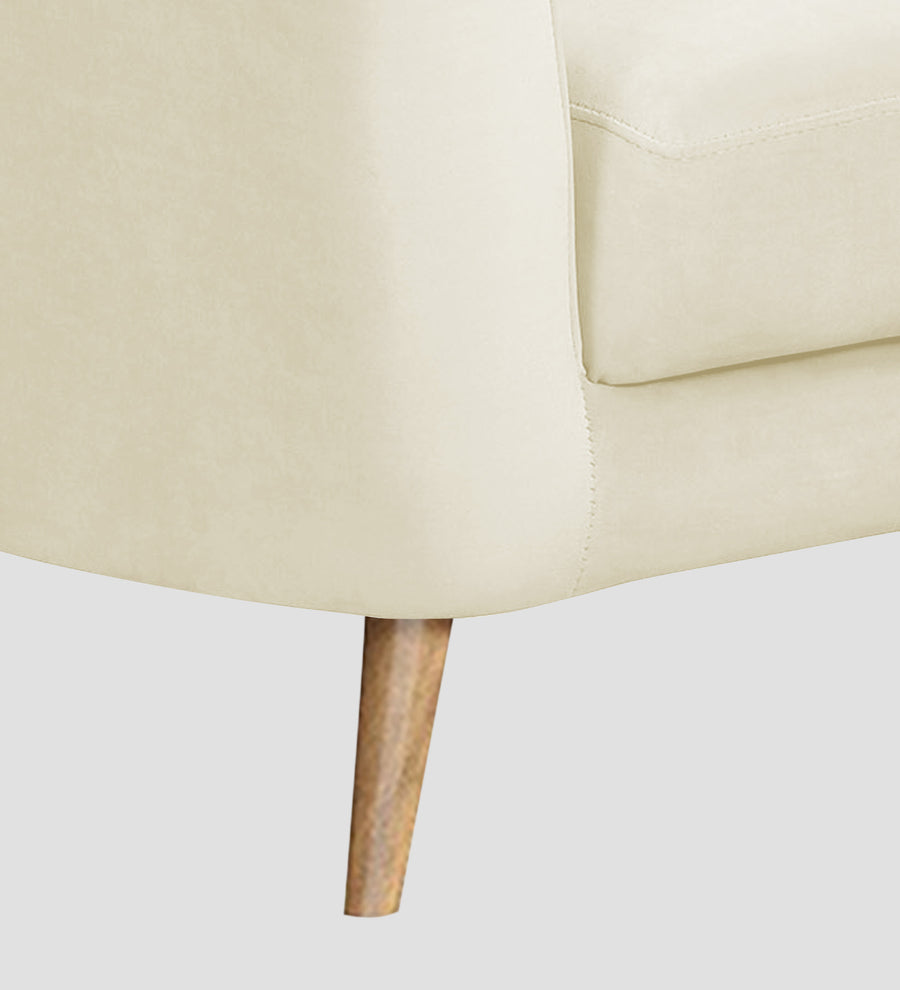 Kaylee Velvet 1 Seater Sofa In Warm White Colour - Febonic Living