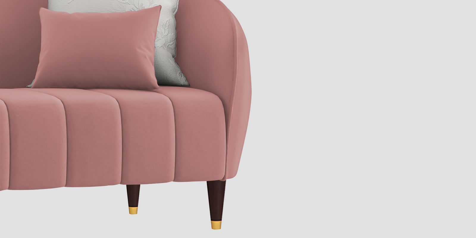 Hairo Velvet 2 Seater Sofa In Blush Pink Colour - Febonic Living