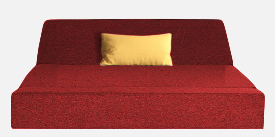 Fleepy Fabric 2 Seater Foldable Sofa Cum Bed In Blood Maroon Colour - Febonic Living