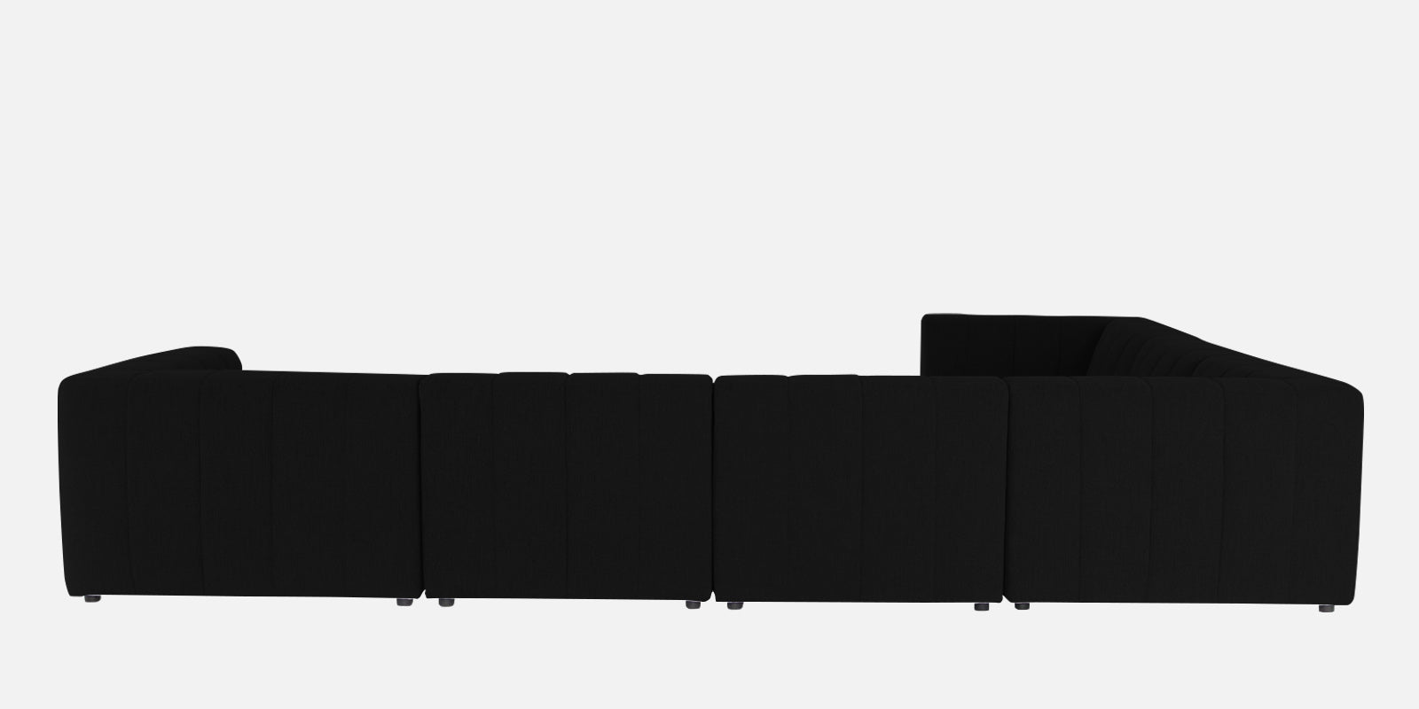 Damo Fabric LHS 8 Seater Sectional Sofa In Zed Black Colour