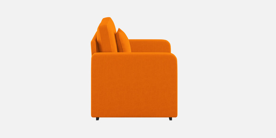Rocky Fabric 2 Seater Pull Out Sofa Cum Bed In Vivid Orange Colour With Storage - Febonic Living