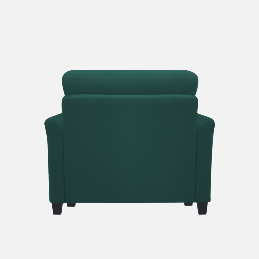Daroo Velvet 1 Seater Sofa In Pine Green Colour - Febonic Living