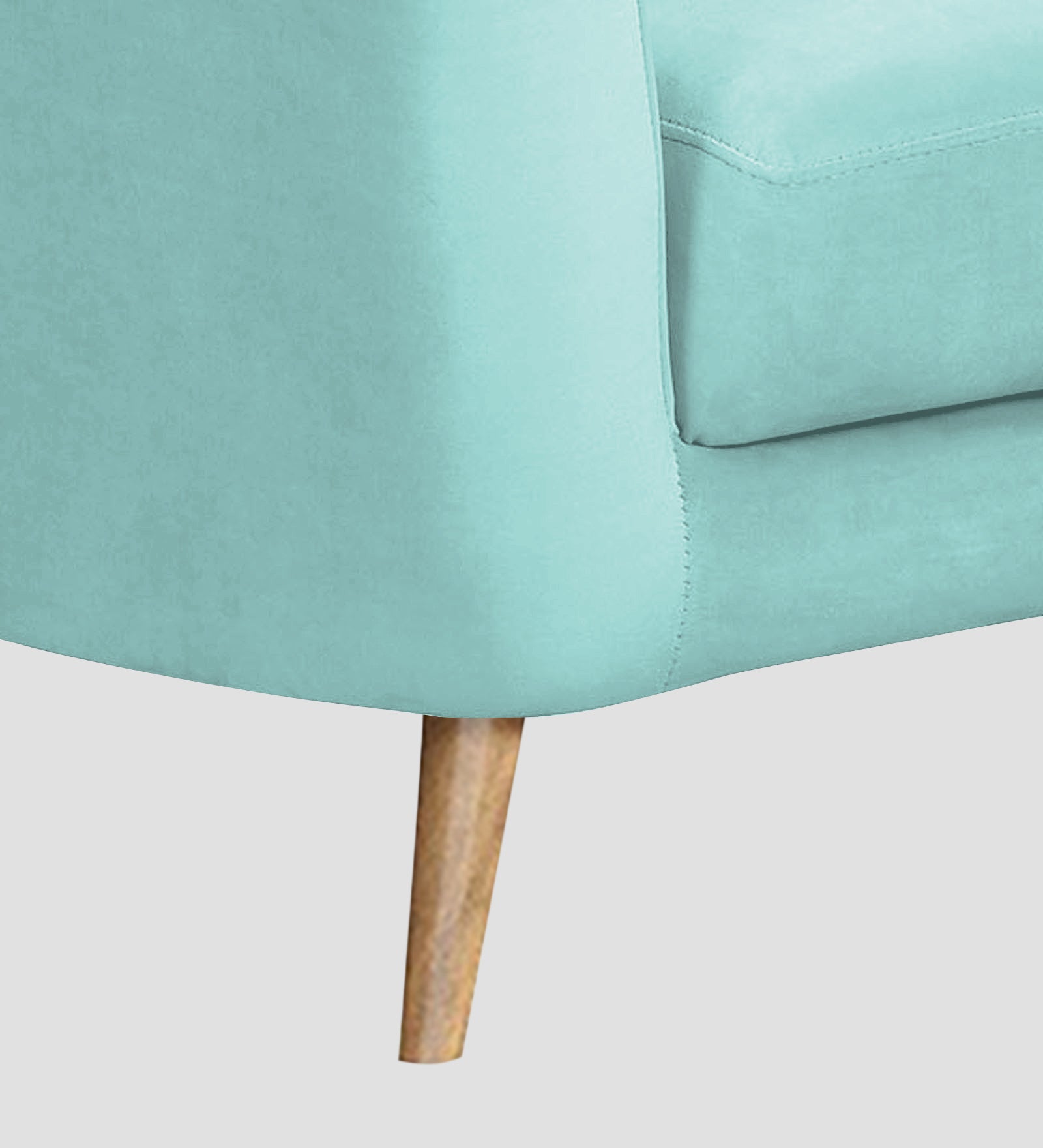 Nancy Velvet 1 Seater Sofa in Barmunda Aqua Colour