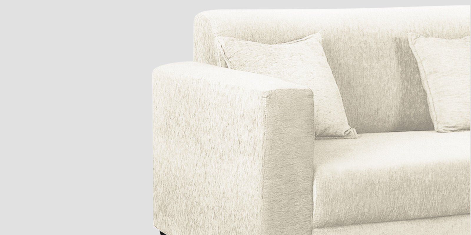 Nebula Fabric 3 Seater Sofa In Ivory Cream Colour - Febonic Living
