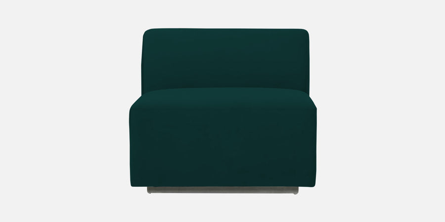 Bufa Velvet Lhs Sectional Sofa In Forest Green Colour With Ottoman - Febonic Living