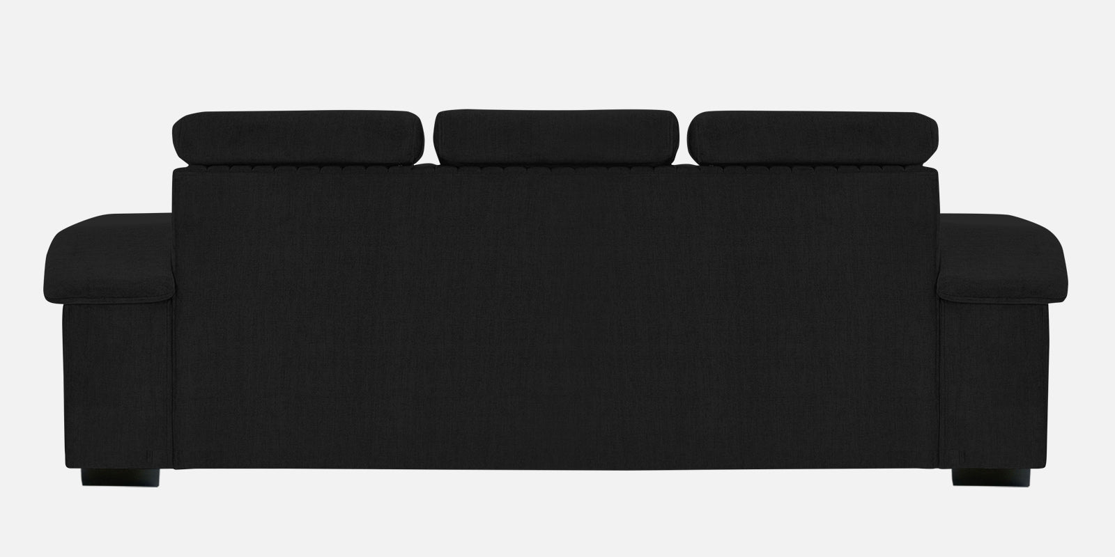 Draco Fabric 3 Seater Sofa In Zed Black Colour - Febonic Living