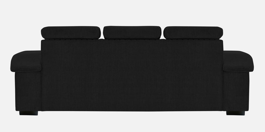 Draco Fabric 3 Seater Sofa In Zed Black Colour - Febonic Living