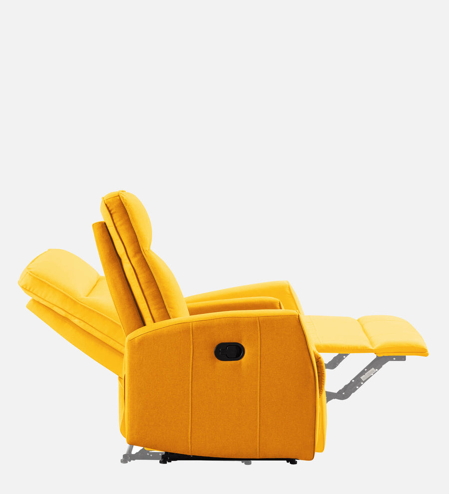 Logan Fabric 1 Seater Motorized Recliner In Bold Yellow Colour - Febonic Living