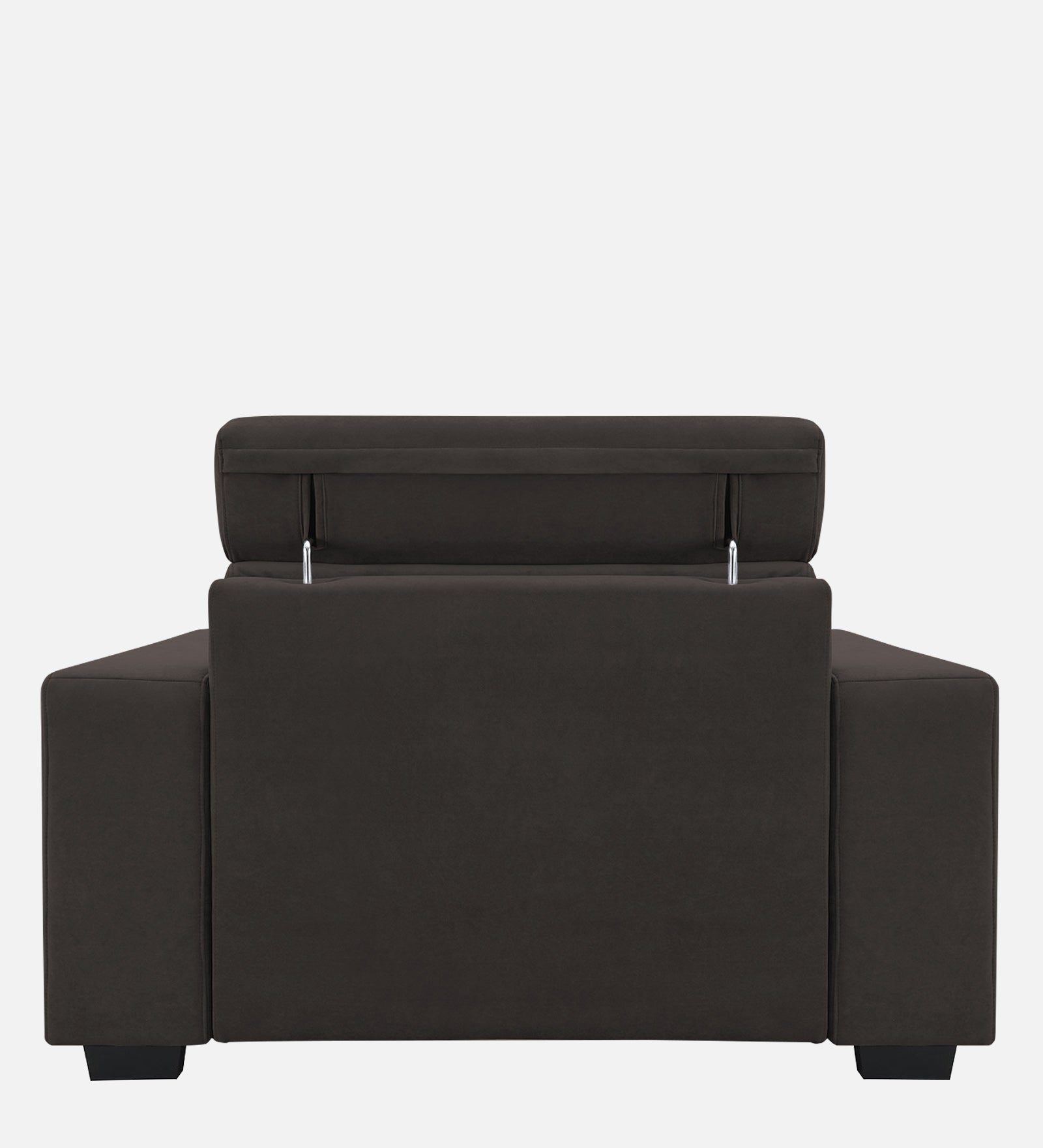 Hiro Fabric 1 Seater Sofa In  Coal Brown Colour - Febonic Living