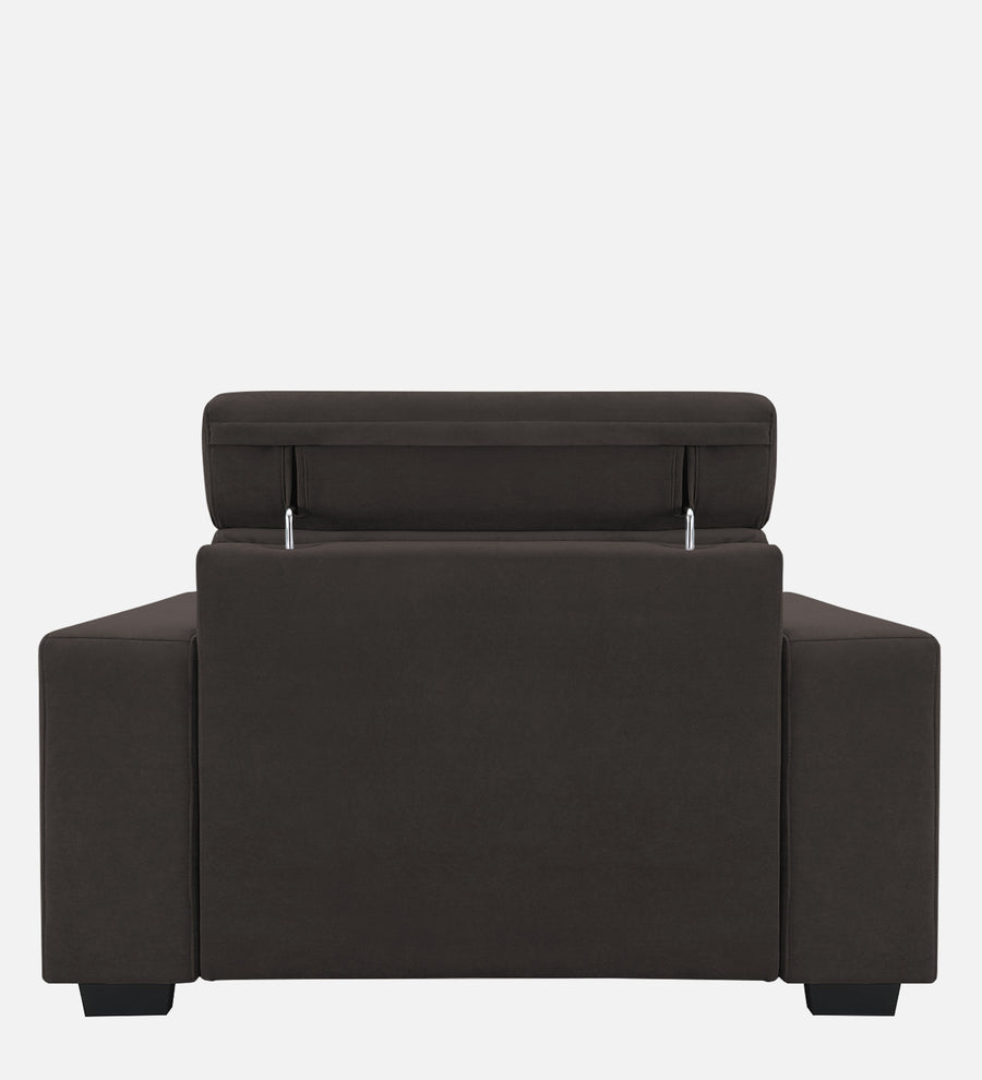 Hiro Fabric 1 Seater Sofa In Coal Brown Colour - Febonic Living