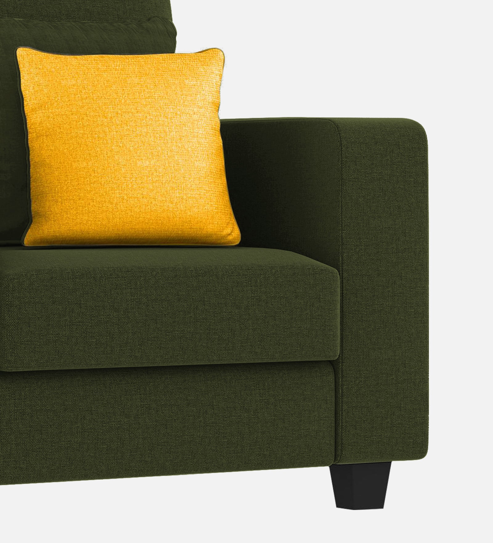 Nabi Fabric 1 Seater Sofa In Olive Green Colour