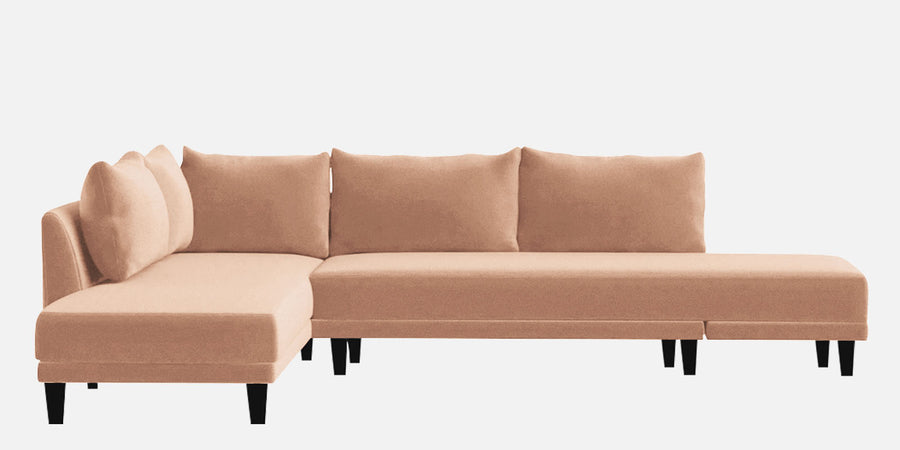 Ira Fabric Rhs 6 Seater Convertible Sofa Cum Bed In Cosmic Beige Colour - Febonic Living