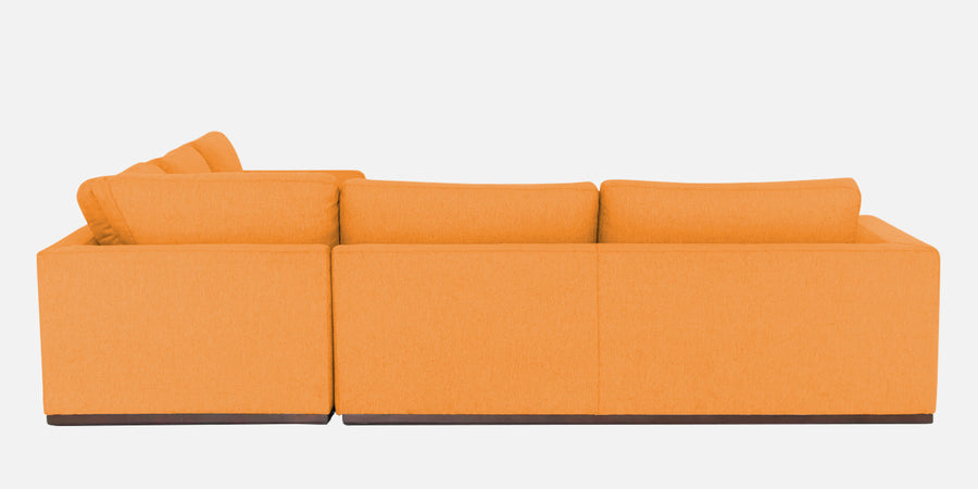 Freedom Velvet 6 Seater Lhs Corner Sofa In Tangerine Orange Colour With Ottoman - Febonic Living