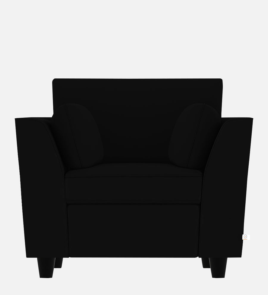 Bristo Velvet 1 Seater Sofa In Adam Black Colour With Storage - Febonic Living
