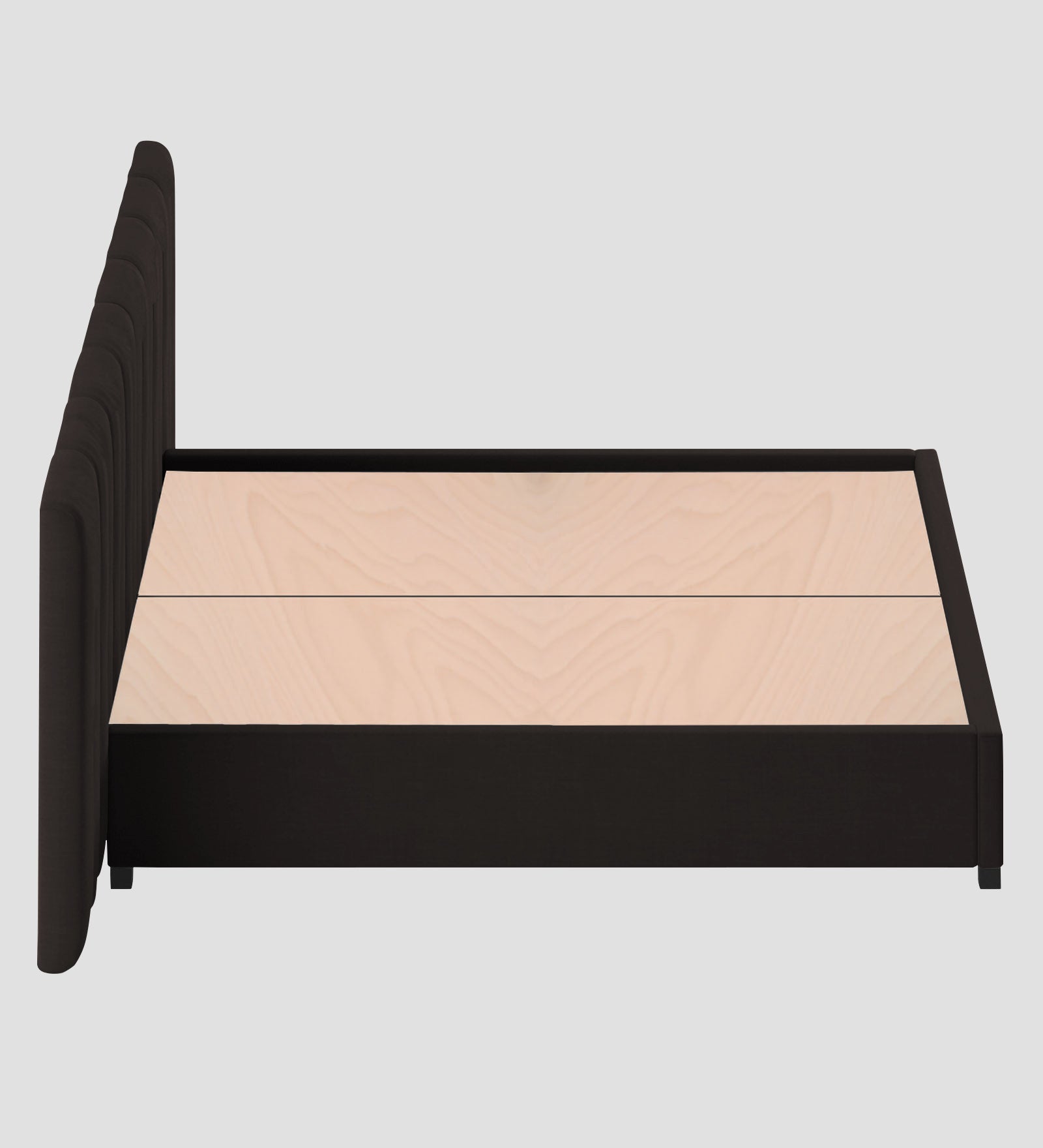 Nora Fabric Queen Size Bed In Cara Brown Colour With Box Storage