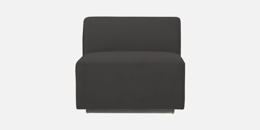 Bufa Velvet Lhs Sectional Sofa In Hory Grey Colour With Ottoman - Febonic Living