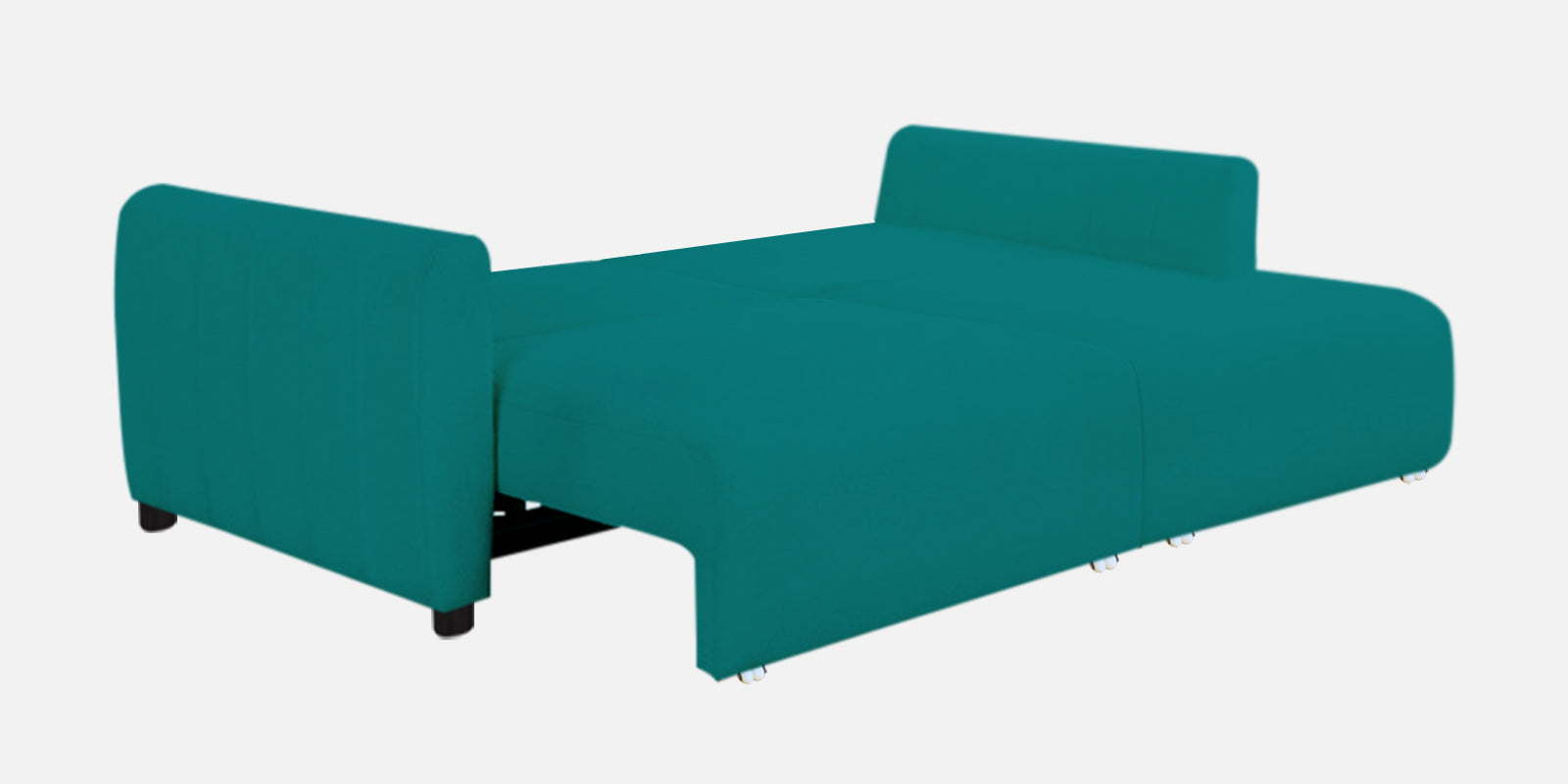 Vima Fabric 3 Seater Pull Out Sofa Cum Bed In Sea Green Colour