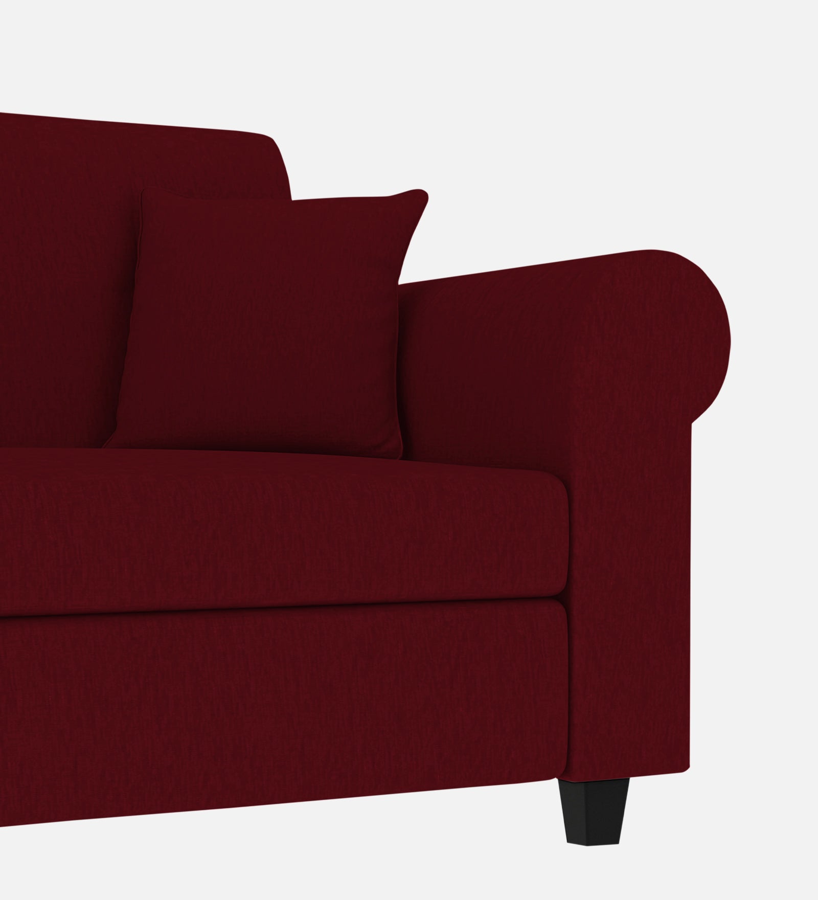 Derado Fabric 1 Seater Sofa in Ruby Red Colour