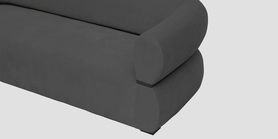 Kula Velvet 3 Seater Sofa In Davy Grey Colour - Febonic Living