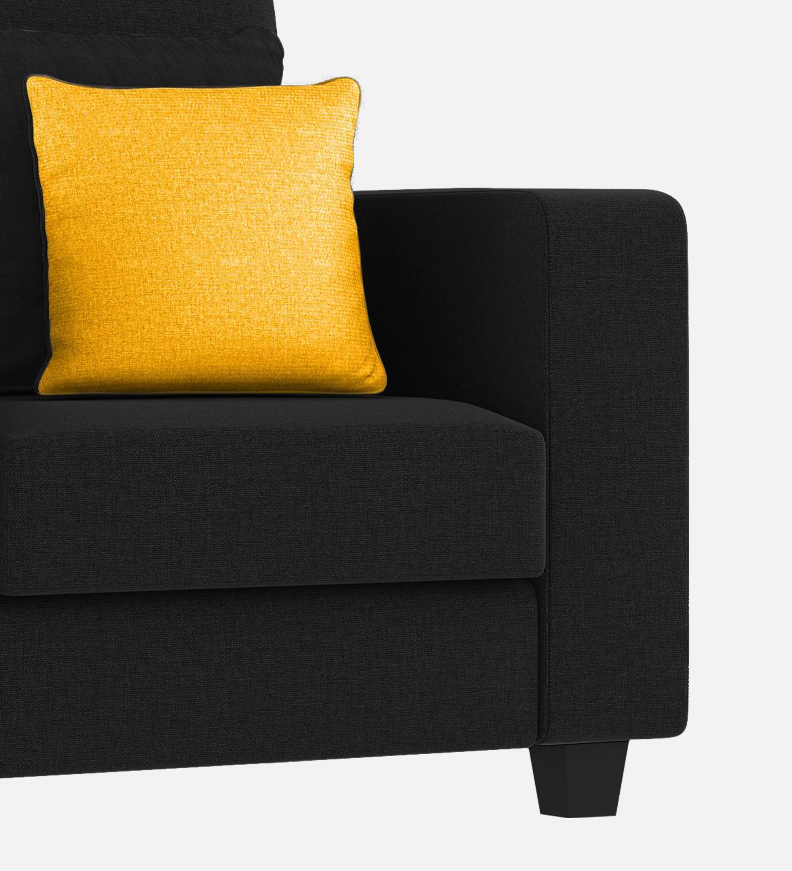 Nabi Fabric 1 Seater Sofa In Zed Black Colour