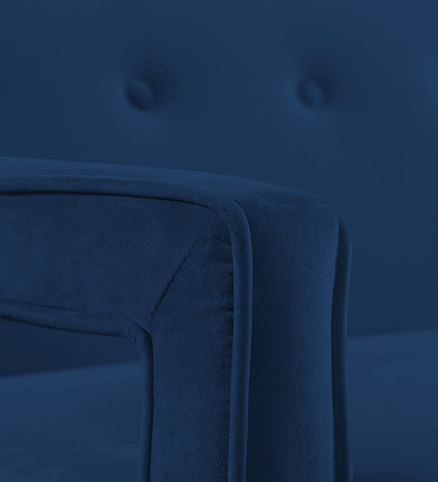 Daffy Velvet 1 Seater Sofa In Imperial Blue Colour - Febonic Living