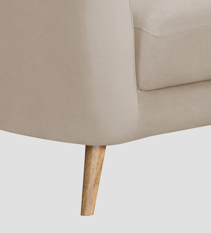 Kaylee Velvet 1 Seater Sofa In Cream Beige Colour - Febonic Living
