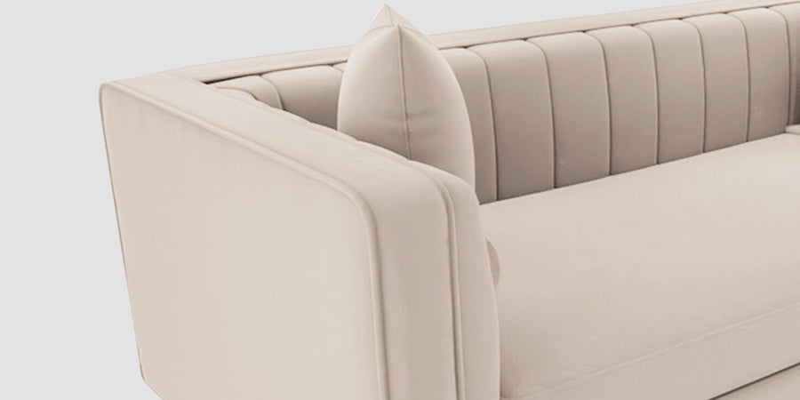 Saban Velvet 3 Seater Sofa In Camel Beige Colour - Febonic Living