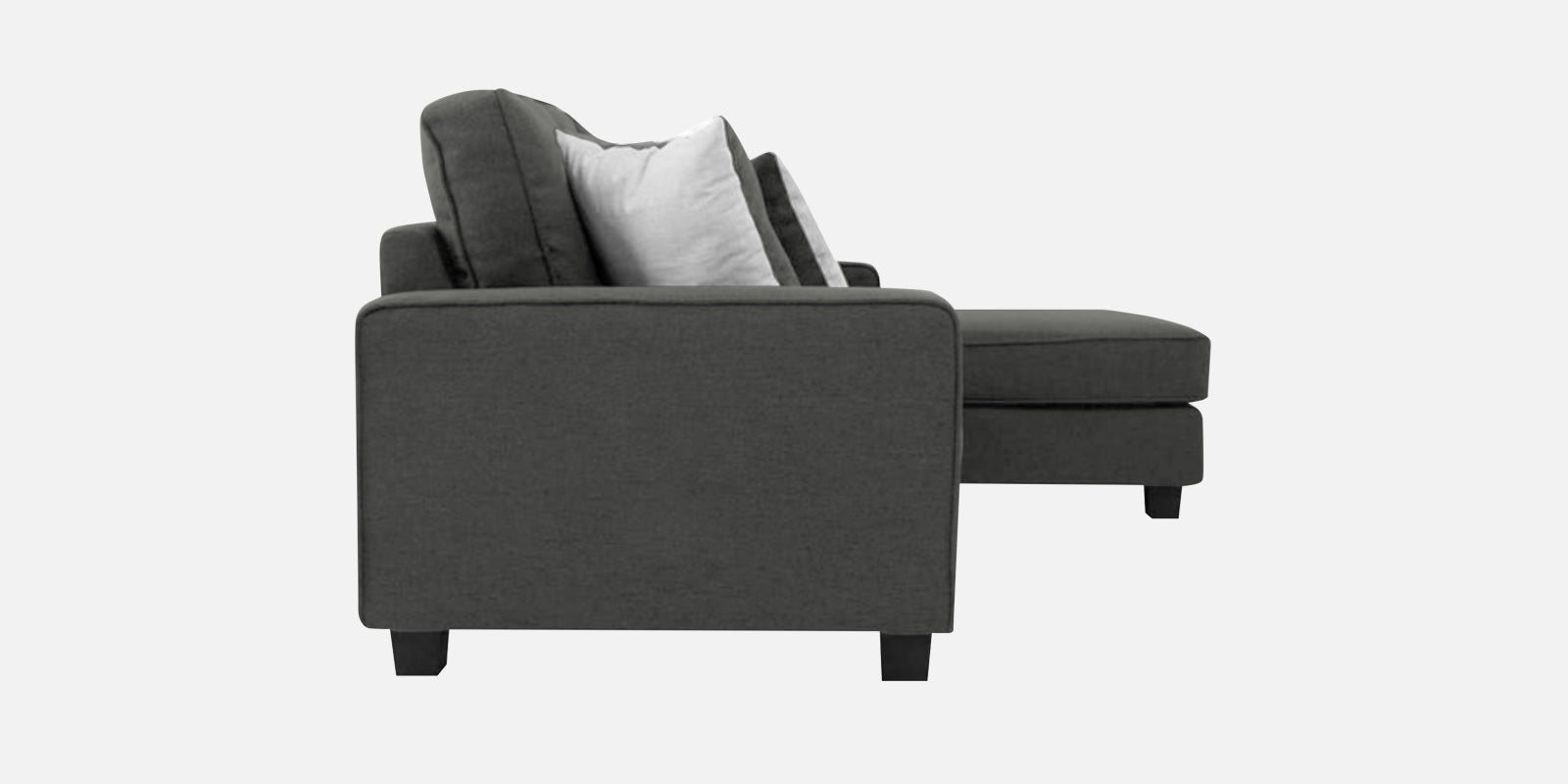 Ladybug Fabric LHS Sectional Sofa (2+Lounger) In Charcoal Grey Colour