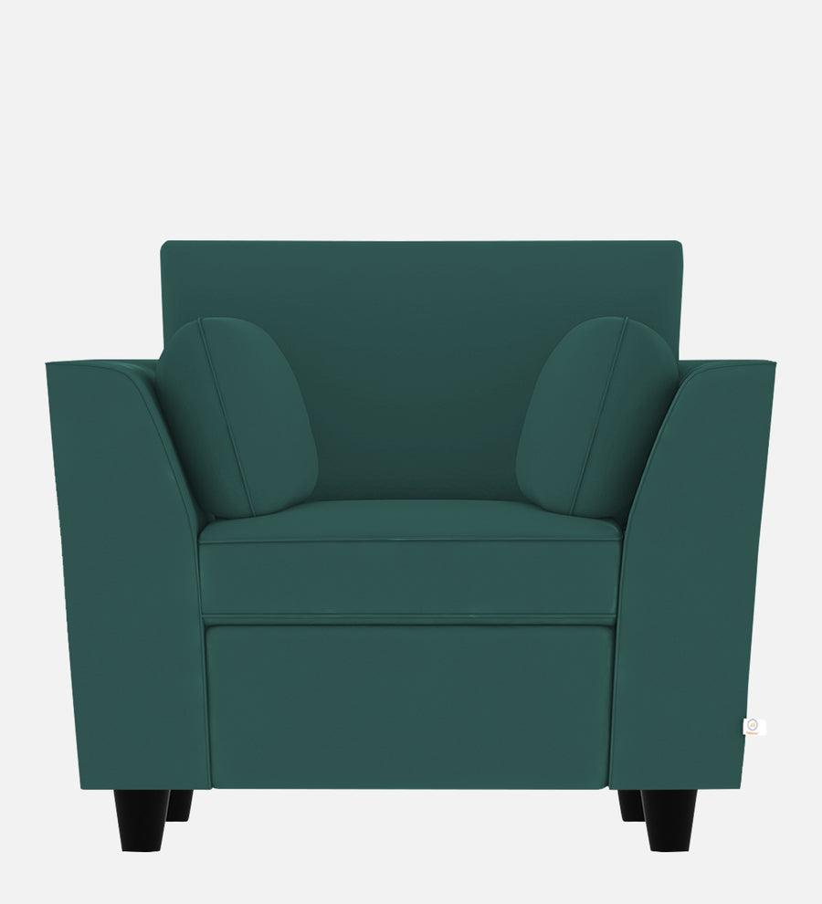 Bristo Velvet 1 Seater Sofa In Pine Green Colour With Storage - Febonic Living