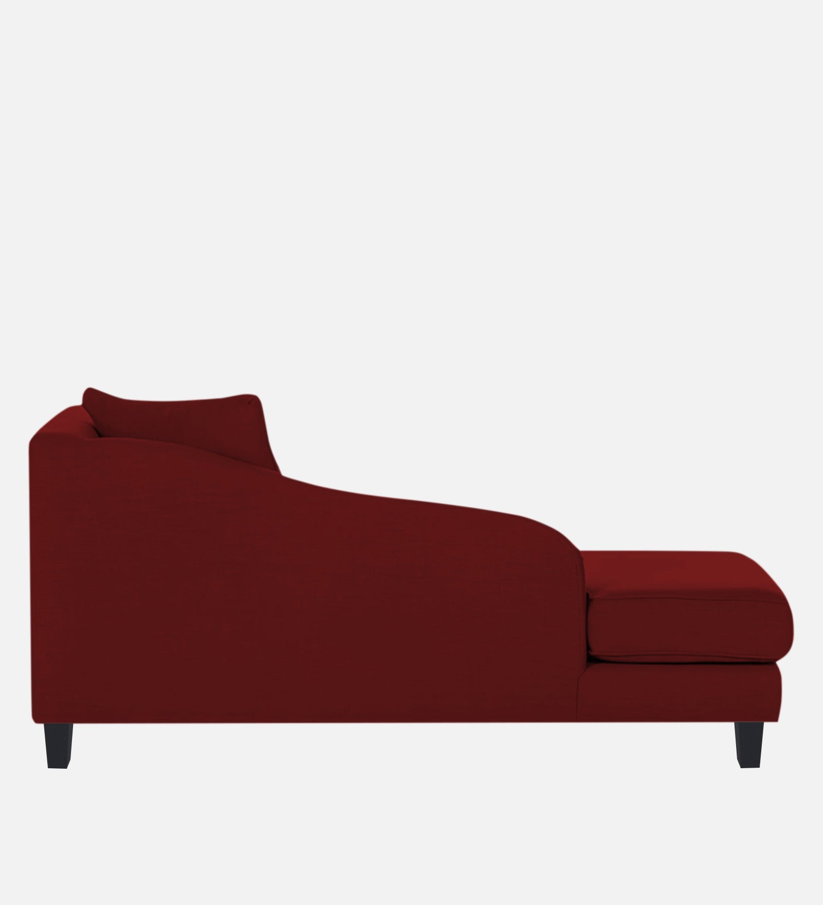 Louis Fabric RHS Chaise Lounger In Blood Maroon Colour