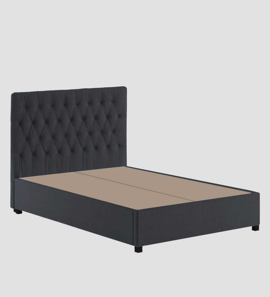 Isko Fabric Upholstered King Size Bed In Charcoal Grey Colour With Box Storage - Febonic Living