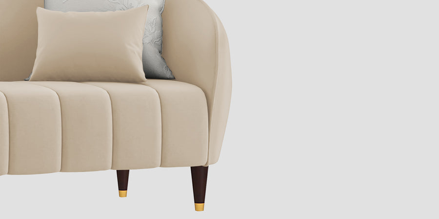 Hairo Velvet 3 Seater Sofa In Cream Beige Colour - Febonic Living