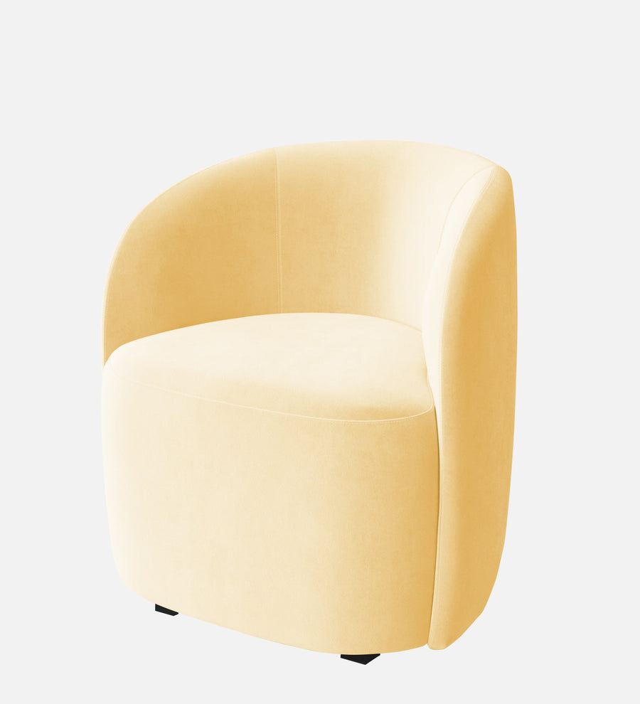 Lucky Velvet Lounge Chair In Sandy Beige Colour - Febonic Living