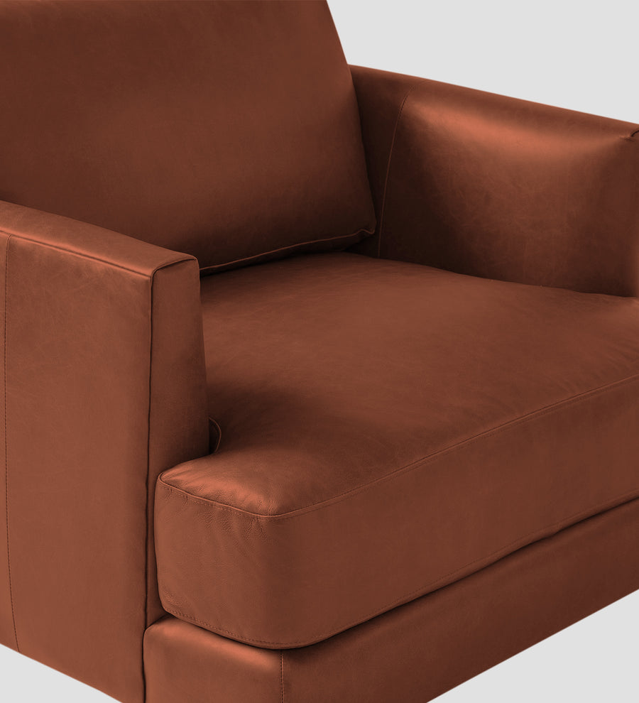 Sterio Leatherette 1 Seater Sofa In Sandle Brown Colour - Febonic Living
