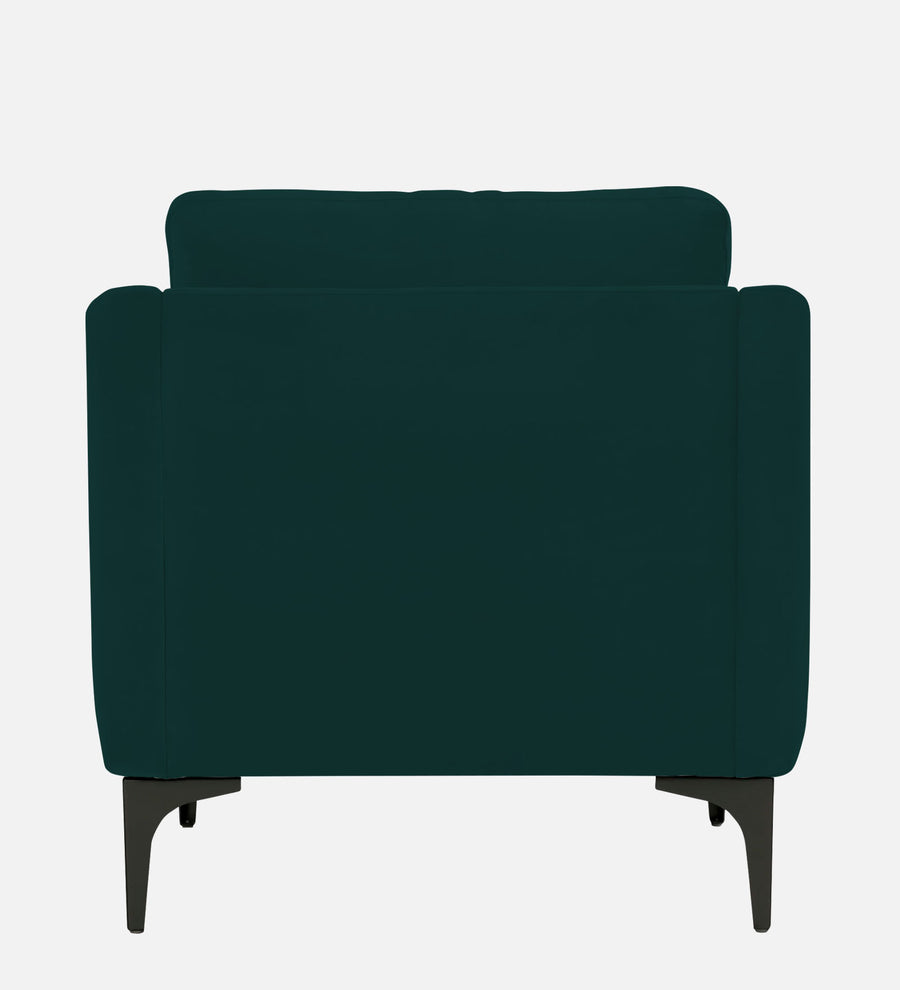 Haru Velvet 1 Seater Sofa In Forest Green Colour - Febonic Living