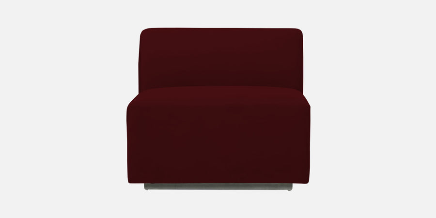Bufa Velvet Lhs Sectional Sofa In Dark Maroon Colour With Ottoman - Febonic Living