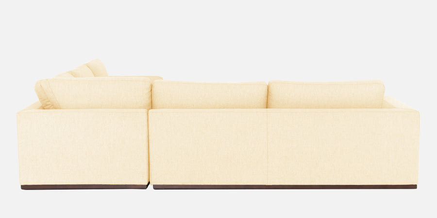 Freedom Velvet 6 Seater Lhs Corner Sofa In Sandy Beige Colour With Ottoman - Febonic Living