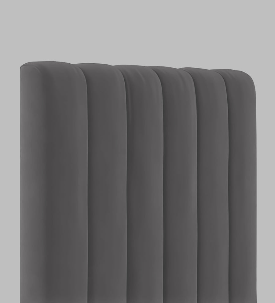 Lara Velvet Upholstered Single Bed In Davy Grey Colour - Febonic Living