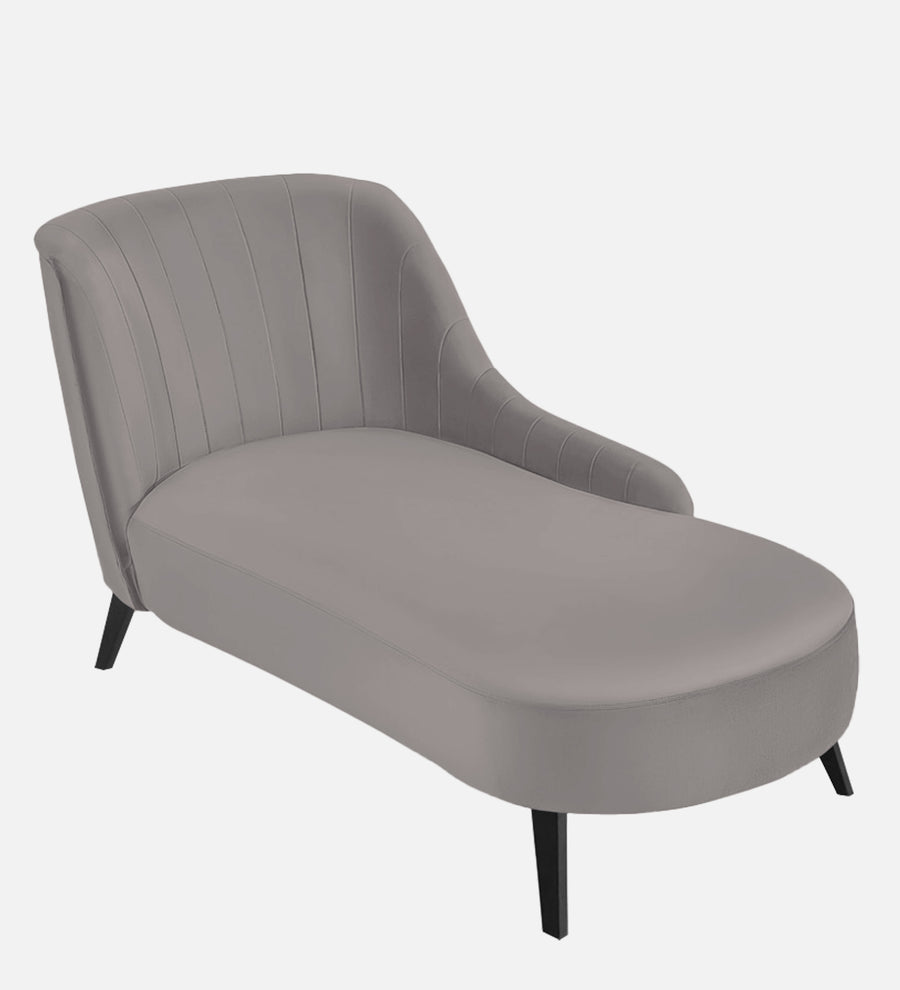 Flora Velvet Rhs Chaise Lounger In Pearl Grey Colour - Febonic Living