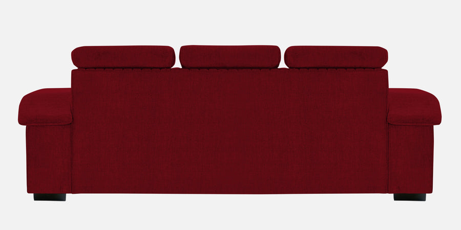 Draco Fabric 3 Seater Sofa In Ruby Red Colour - Febonic Living