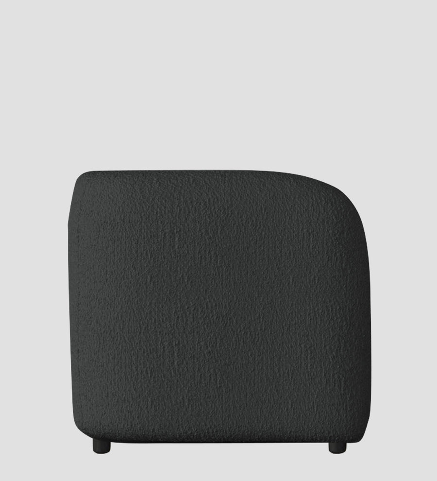 Corny Boucle Fabric 1 Seater Sofa In Shadow Grey Colour - Febonic Living
