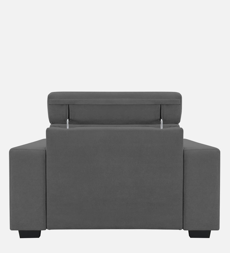 Hiro Fabric 1 Seater Sofa In Dusky Grey Colour - Febonic Living
