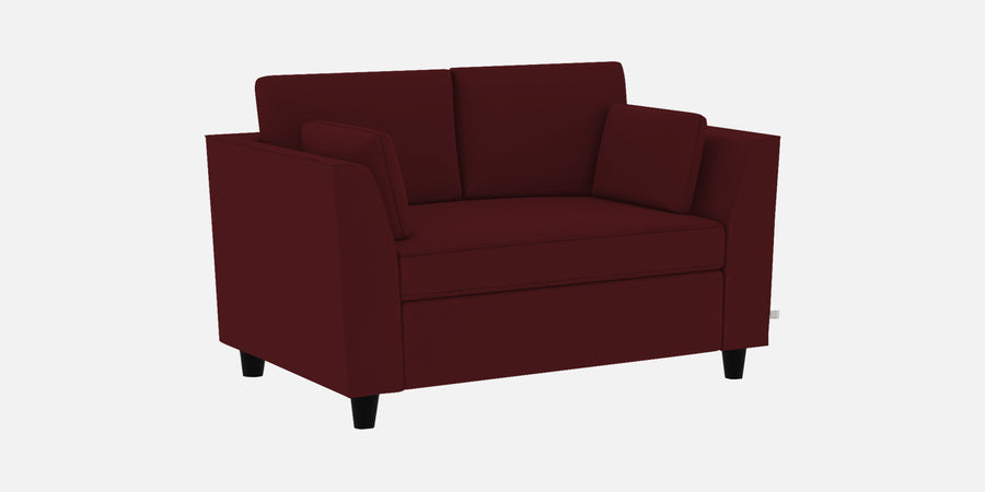 Bristo Velvet 2 Seater Sofa In Dark Maroon Colour With Storage - Febonic Living